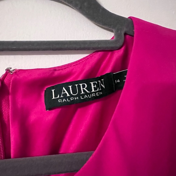 Ralph Lauren Fuschia Overlay Cocktail Dress - Picture 3 of 3